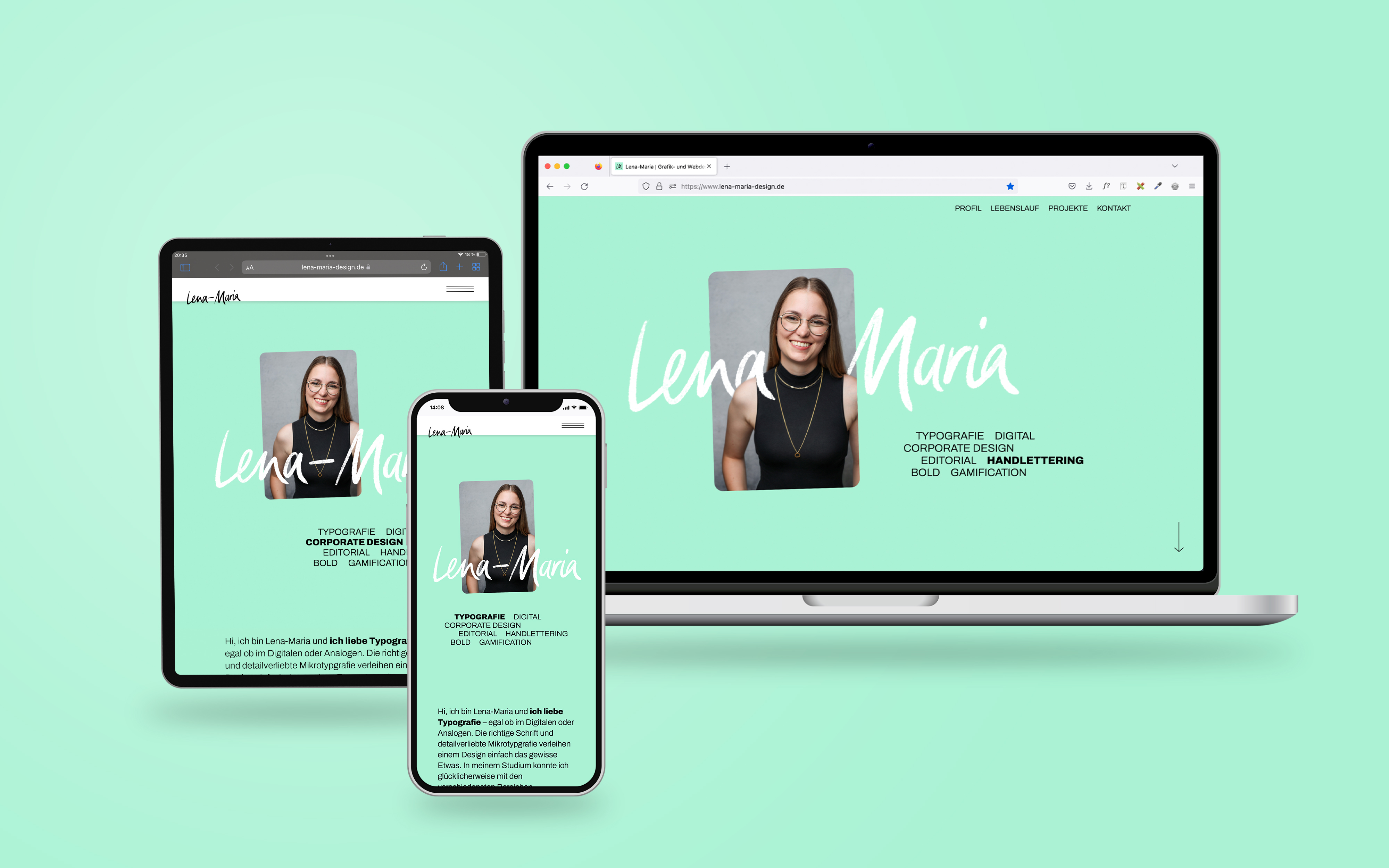 Website auf drei Devices