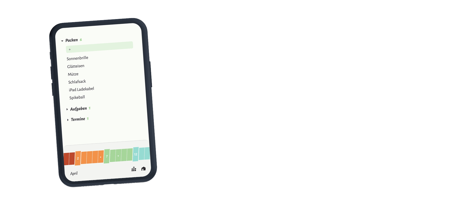 5 Screens aus der App