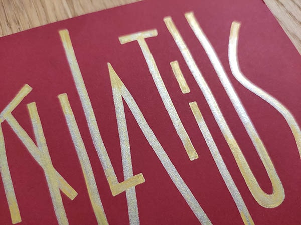 Detailfoto einer Karte mit dem Text Spekulatius