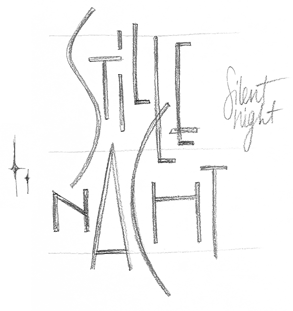 Bleistiftskizze Stille Nacht